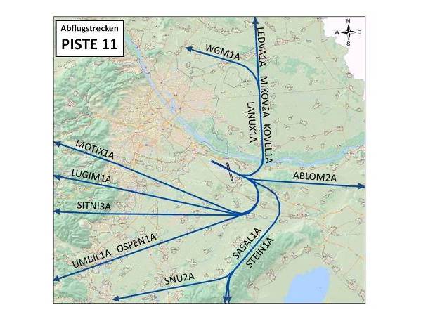 Abflugstrecke Piste 11